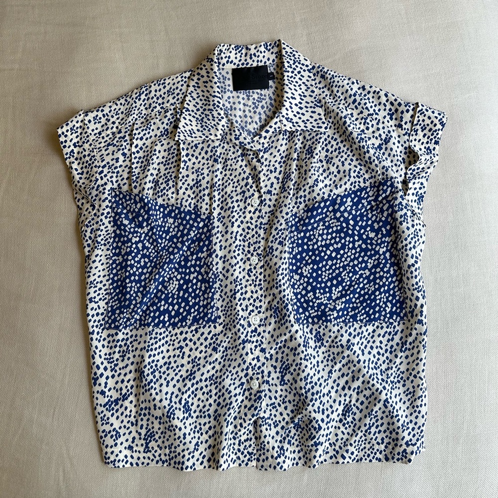 No. 6 Store 100% Silk Button Down Top